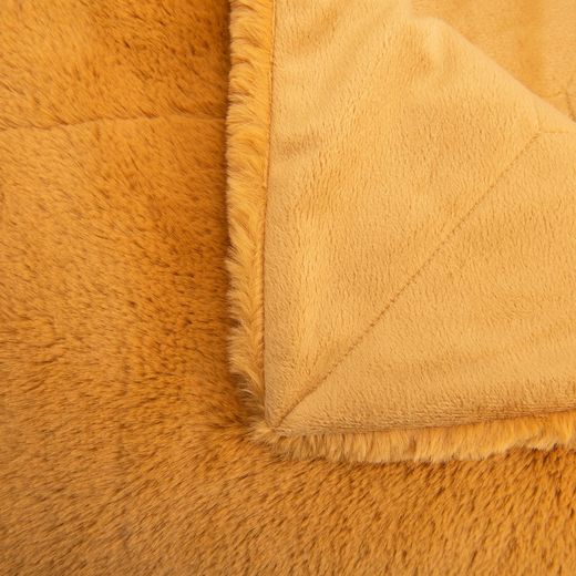 Plaid polyester moutarde, 130 x 1 x 170 cm | le luxe