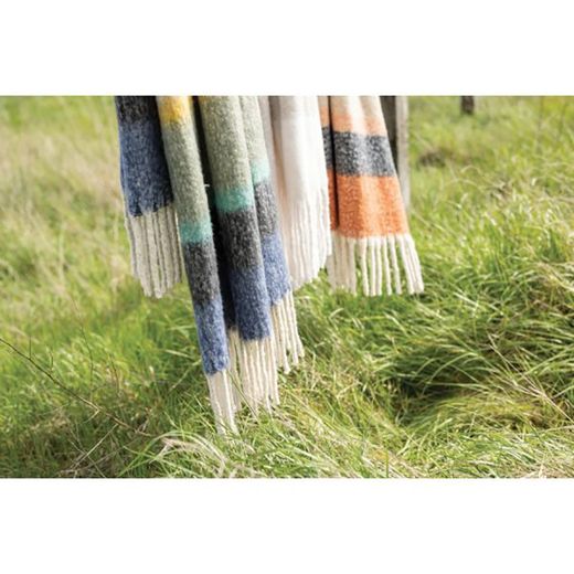 Plaid van gerecycled polyester in mos, 160 x 130 cm | Isabel