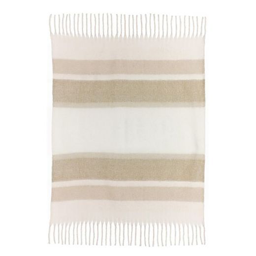 Recycled polyester plaid in natural, 160 x 130 cm | Isabel