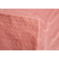 Lachsfarbenes Polyester-Plaid, 130 x 1 x 170 cm | Sparren