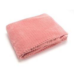 Plaid in poliestere color salmone, 130 x 1 x 170 cm | damier