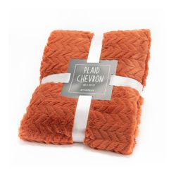 Plaid polyester terre cuite, 130 x 1 x 170 cm | Chevron