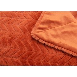 Plaid polyester terre cuite, 130 x 1 x 170 cm | Chevron