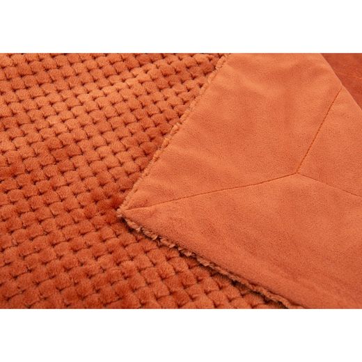 Terrakotta polyester pläd, 130 x 1 x 170 cm | damier