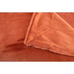 Terracotta polyester plaid, 130 x 1 x 170 cm | luxe