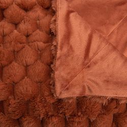 Terracotta polyester plaid, 76 x 2 x 42 cm | Diana