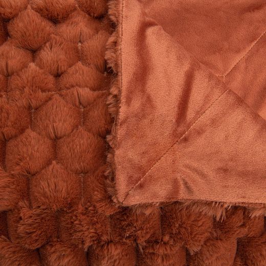 Terracotta polyester plaid, 76 x 2 x 42 cm | Diana