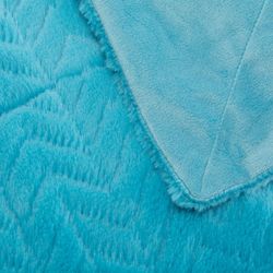 Turkoois polyester plaid, 130 x 1 x 170 cm | Chevron