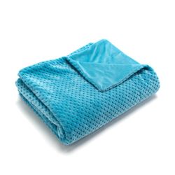 Türkises Polyester-Plaid, 130 x 1 x 170 cm | Damier