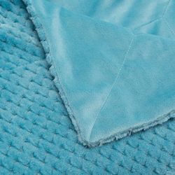 Türkises Polyester-Plaid, 130 x 1 x 170 cm | Damier