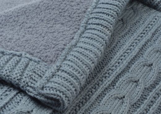 Plaid de Punto de Ochos 170 x 130 cm Poliéster Azul