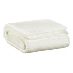 Recycled polyester knitted plaid in white, 160 x 130 cm | Danilo