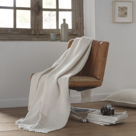 Veelzijdige plaid van gebroken witte stof | Lente 01