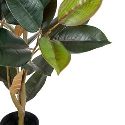Plante artificielle Ficus, vert foncé, 49 x 45 x 125 cm
