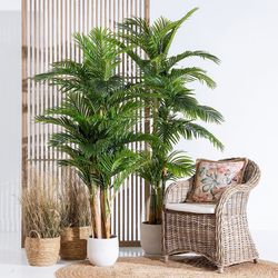 Planta artificial de palmeira areca em verde, 100 x 130 x 210 cm