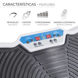 Plataforma vibratória com 10 programas, controle remoto e elásticos | Fitter TN001X