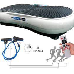 Plataforma vibratória com 10 programas, controle remoto e elásticos | Fitter TN001X