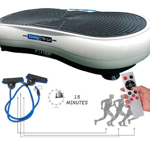 Plataforma vibratória com 10 programas, controle remoto e elásticos | Fitter TN001X
