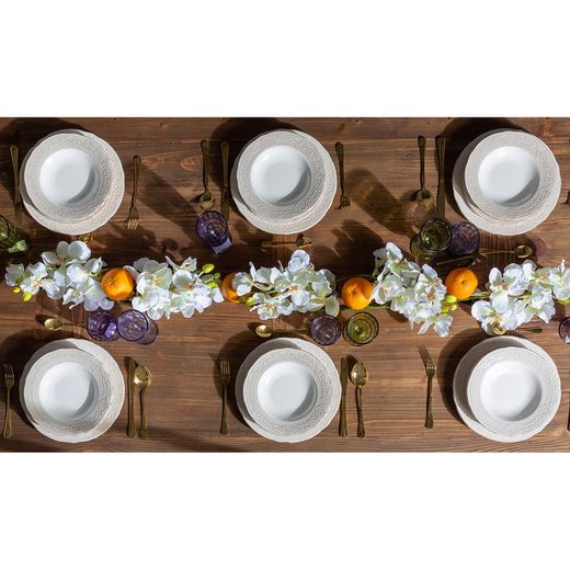Service de table en céramique vierge de 18 pièces | alka