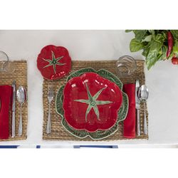 Brotteller aus Steingut in Rot, 16 x 15 x 2 cm | Tomate