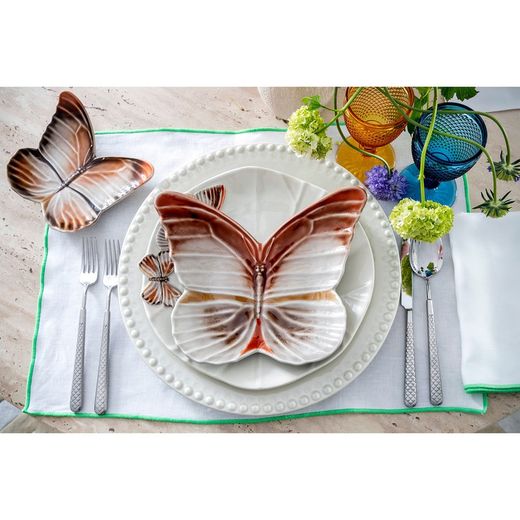 Earthenware bread plate in terracotta, 14.6 x 18.4 x 4.2 cm | Cloudy Butterflies