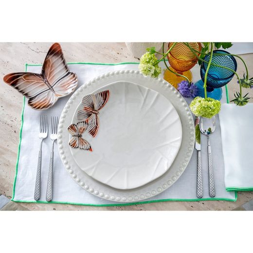 Earthenware bread plate in terracotta, 14.6 x 18.4 x 4.2 cm | Cloudy Butterflies