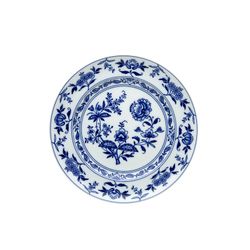 Assiette à pain en porcelaine blanche et bleue, 17,4 x 17,4 x 2 cm | Margao