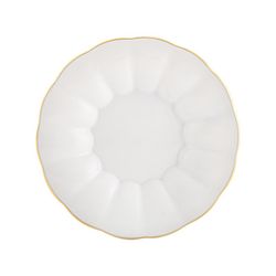 Prato para pão em porcelana branca e dourada, 17,5 x 17,5 x 2,3 cm | 200 anos