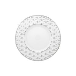 Piatto pane in porcellana bianco e platino, 18,6 x 18,6 x 1,7 cm | Trasso