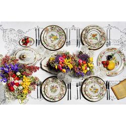 Mehrfarbiger Brotteller aus Porzellan, 17,4 x 17,4 x 2 cm | Königspalast