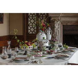 Antique Green and White Porcelain Bread Plate, 16.9 x 16.9 x 1.7 cm | The Meaning