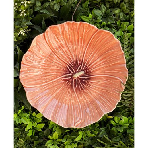 Ceramiczny talerz deserowy Alcea w kolorze koralowym, 22 x 21,6 x 2 cm | Marii Flor