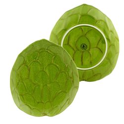Cherimoya earthenware dessert plate in green, 23 x 21 x 2.7 cm | Tropical Fruits