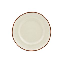 Coco Dessert Plate in White and Brown Earthenware, 21.1 x 21 x 3 cm | Tropical Fruits