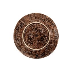 Coco Dessert Plate in White and Brown Earthenware, 21.1 x 21 x 3 cm | Tropical Fruits