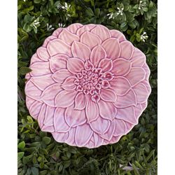 Talerz deserowy z ceramiki Dalia, różowy, Ø 22 x 2 cm | Marii Flor