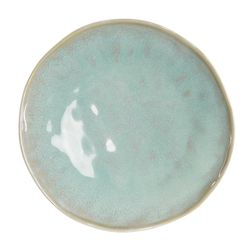 Stoneware dessert plate in turquoise, Ø 21.3 x 3.5 cm | Rough