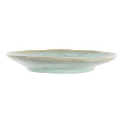 Stoneware dessert plate in turquoise, Ø 21.3 x 3.5 cm | Rough