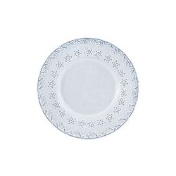 Antiek dessertbord van wit aardewerk, 22,9 x 22,9 x 3 cm | Flora