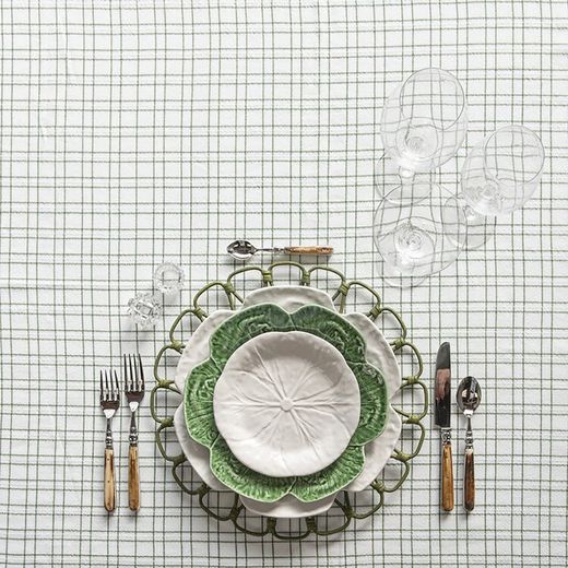 Weißer Dessertteller aus Steingut, Ø 19 x 2,5 cm | Weißkohl