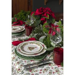 Assiette à dessert en faïence blanche et multicolore, Ø 21 x 2,3 cm | Noël