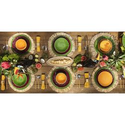 Earthenware dessert plate in orange, Ø 23.5 x 2.2 cm | Amazon