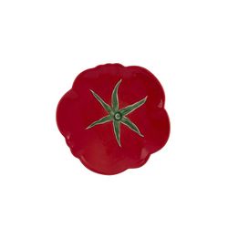 Dessertteller aus Steingut in Rot, 21 x 21 x 2,5 cm | Tomate