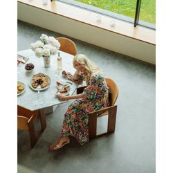 Terracotta earthenware dessert plate, 31.1 x 25.4 x 5.6 cm | Cloudy Butterflies