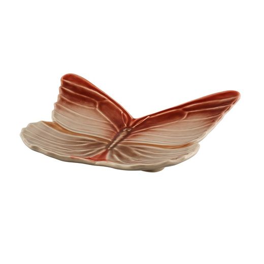 Terracotta earthenware dessert plate, 31.1 x 25.4 x 5.6 cm | Cloudy Butterflies