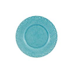 Turquoise stoneware dessert plate, 22.9 x 22.9 x 3 cm | Flora