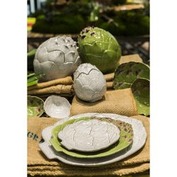 Vaisselle en faïence 18 pièces en vert | Artichaut