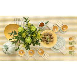 Assiette à dessert en faïence verte et blanche, Ø 20 x 2,5 cm | Melon