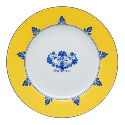 Vaisselle en porcelaine 18 pièces jaune et bleu | Château Branco
