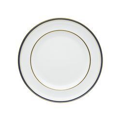 18-piece porcelain dinnerware set in white, blue and gold | Cambridge
